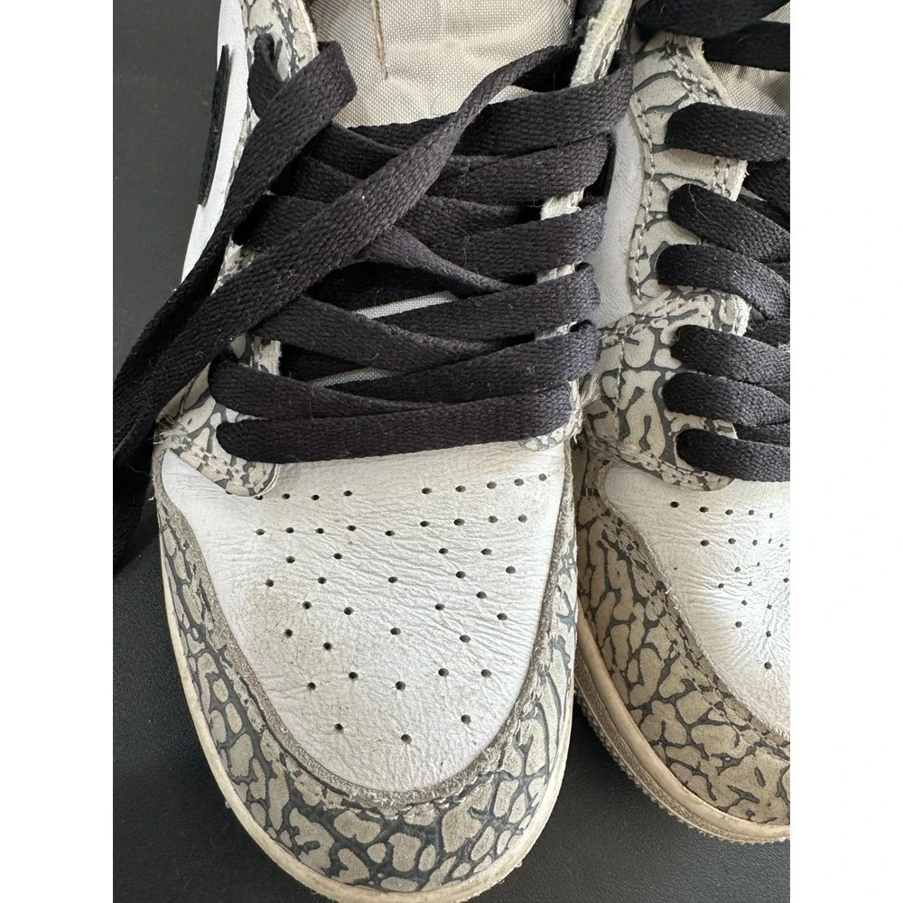 Nike Air Jordan 1 Retro High OG White Cement 2022 Size 6Y Sneakers Lace Up‎ GC